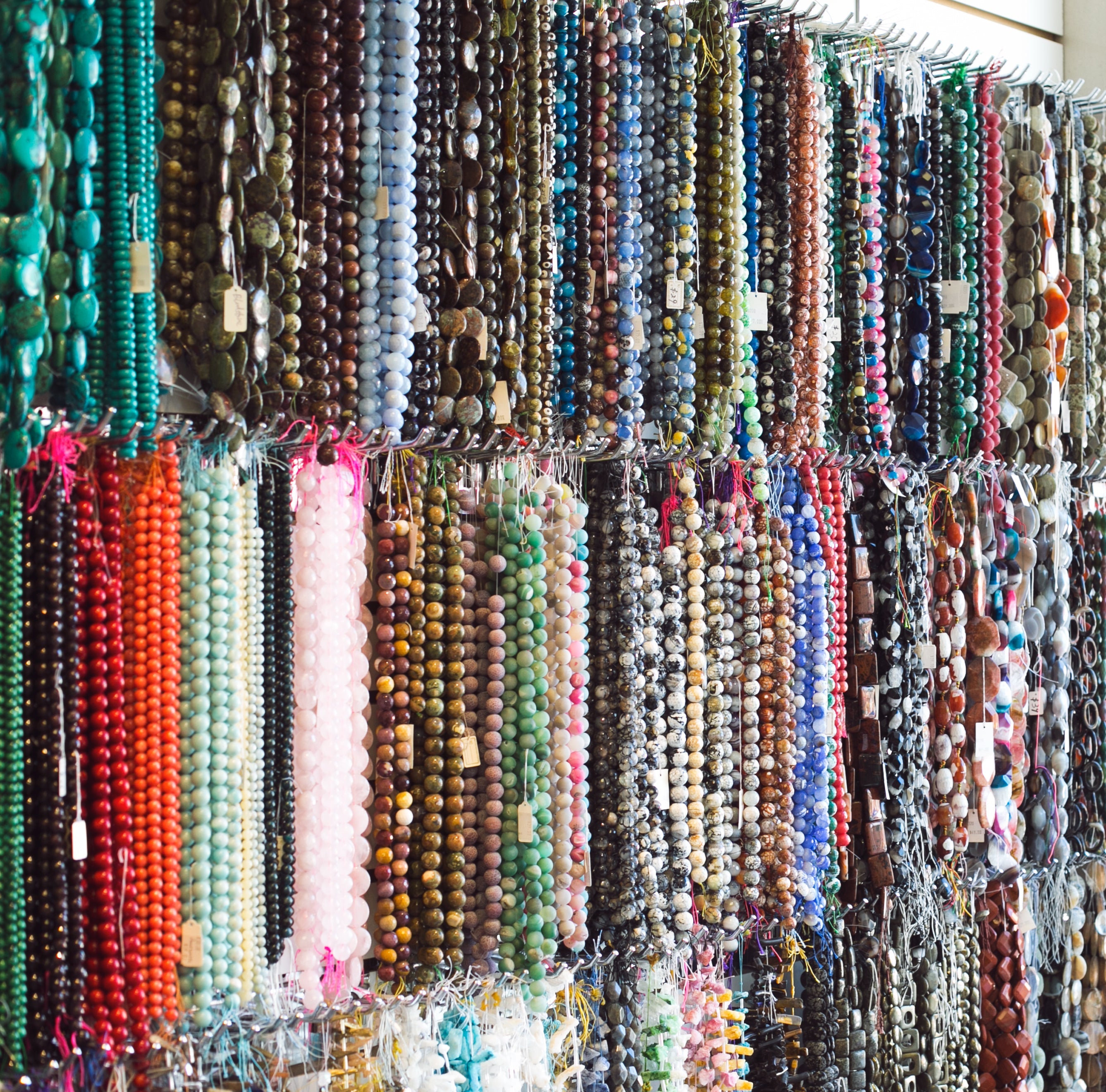 Hanging beads in Alamo Craft Company San Antonio, TX