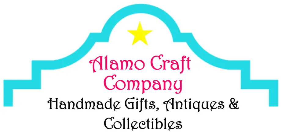 A blue and yellow logo for the alamo craft company.