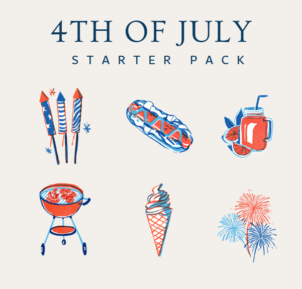 4th of July starter pack icons.